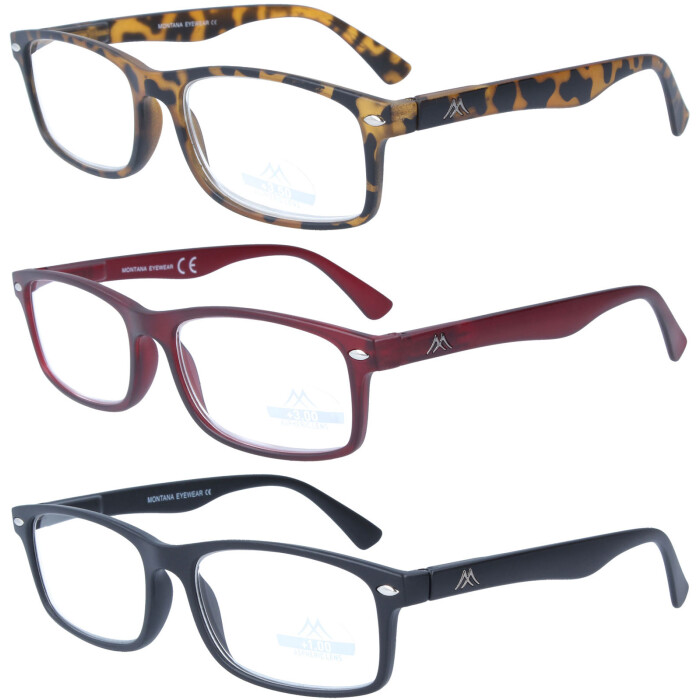 Lesebrille MR83 aus Kunststoff von MONTANA mit Federscharnier in verschiedenen Farben