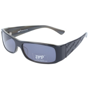 Moderne Sonnenbrille in Schwarz mit grauer Tönung...