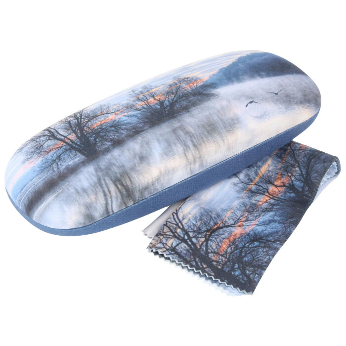 Wunderschönes Hartschalen-Motivetui mit passendem Microfasertuch "Landschaft II"