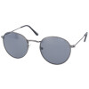 Runde Montana Eyewear Sonnenbrille S92 aus dunklem Metall mit grauer Tönung und Soft-Etui