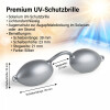 Solariumbrille / UV-Schutzbrille in Silber mit Silikonband