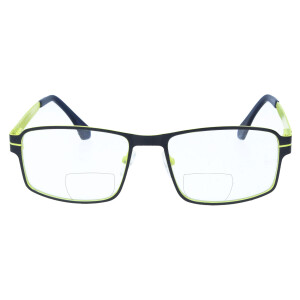Farbenfrohe Edelstahl-Bifokalbrille FRANK mit Federscharnier und individueller Stärke