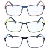 Farbenfrohe Edelstahl-Bifokalbrille FRANK mit Federscharnier und individueller Stärke