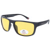 Polarisierende Montana Eyewear SP314F Sonnenbrille in Schwarz mit gelber Tönung - kontraststeigernd