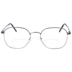 Moderne Metall-Bifokalbrille MERLIN in angesagter Panto-Form mit Federscharnier und individueller Stärke