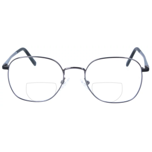 Moderne Metall-Bifokalbrille MERLIN in angesagter Panto-Form mit Federscharnier und individueller Stärke