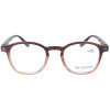 Stilvolle Lesebrille in angesagtem Retro-Look mit Blaulichtfilter / Blueblocker inkl. Etui Braun - Transparent + 1,50 dpt