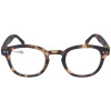 Auffällige Fertiglesebrille /-hilfe aus Kunststoff mit Federscharnier  inkl. Einstecketui Havanna Dunkel + 2,0 dpt