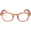 Auffällige Fertiglesebrille /-hilfe aus Kunststoff mit Federscharnier  inkl. Einstecketui Havanna Hell + 2,0 dpt