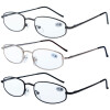 Schicke Lesebrille aus Metall mit klassischer Form im 3er-Pack + 1,00 dpt