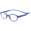 Ovale, funktionelle MONTANA-Lesebrille/-hilfe "MAG" mit  Magnetbügelenden und transparentem Stecketui in verschiedenen Farbe blau + 2,50 dpt