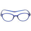 Ovale, funktionelle MONTANA-Lesebrille/-hilfe "MAG" mit  Magnetbügelenden und transparentem Stecketui in verschiedenen Farbe blau + 2,50 dpt