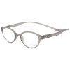 Ovale, funktionelle MONTANA-Lesebrille/-hilfe "MAG" mit  Magnetbügelenden und transparentem Stecketui in verschiedenen Farbe grau + 2,50 dpt
