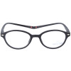 Ovale, funktionelle MONTANA-Lesebrille/-hilfe "MAG" mit  Magnetbügelenden und transparentem Stecketui in verschiedenen Farbe schwarz + 3,00 dpt