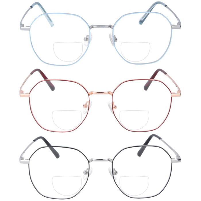 Stylische Edelstahl - Bifokalbrille NANCY im modernen Look aus leichtem Metall mit individueller Stärke