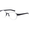 Stylische Porsche Design Lesebrille P8812 aus hochwertigem Edelstahl in Panto - Form in Schwarz-Silber + 1,50 dpt