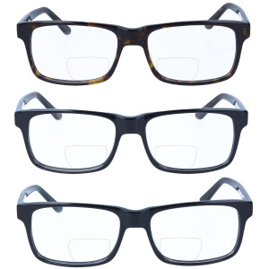 Klassische Kunststoff-Bifokalbrille CLASSIC mit Federscharnier und individueller Stärke