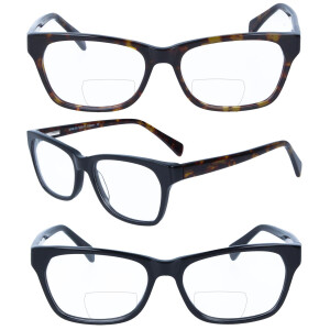 Klassische Bifokalbrille NOAH aus langlebigem Kunststoff mit Federscharnier und individueller Stärke