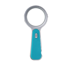 Lupenglas / Leuchtlupe B-WARE mit LED Leuchte in Blau