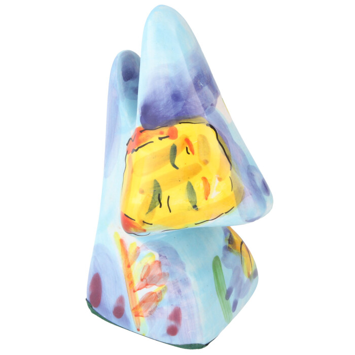 Schicker Brillenhalter "Nase" aus Polyresin - Motiv Blau-Bunt