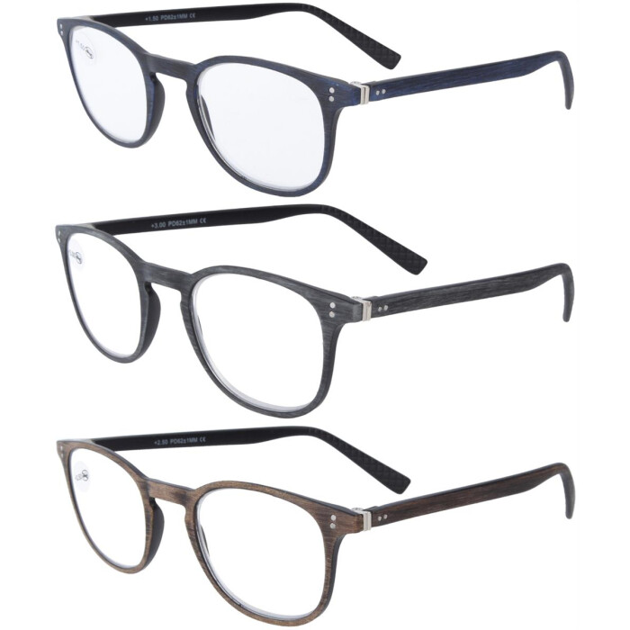Fertiglesebrille CEDAR mit Federscharnier und Einstecketui
