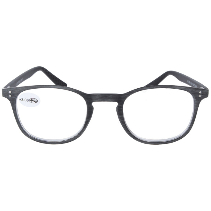 Fertiglesebrille CEDAR mit Federscharnier und Einstecketui in Grau +1,50 dpt