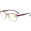 Schlichte Lesebrille/ -hilfe FIETE aus Metall in einem stylischen Rot + 4,00 dpt