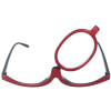 Schwenkbare Schminkbrille / Schminkhilfe aus Kunststoff in verschiedenen Stärken Rot +4,00 dpt