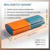 Edles Brillenetui in Lederoptik "Ariane" in Türkis / Orange