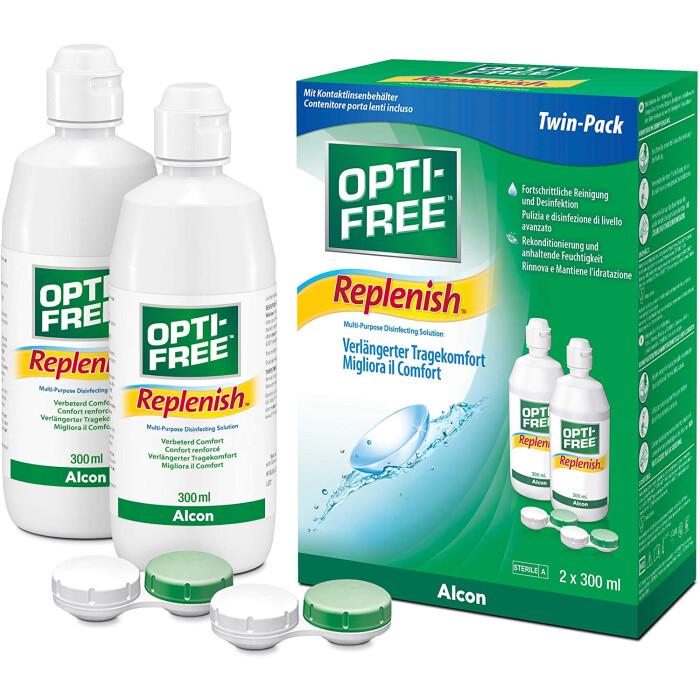 Opti Free Replenish Kontaktlinsen-Pflegemittel, Vorratspackung 2 x 300 ml