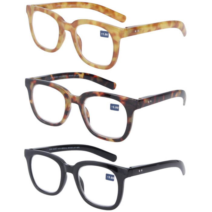 Auffällige Fertiglesebrille im Retro-Design JOHN mit Federscharnier