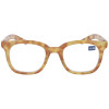 Auffällige Fertiglesebrille im Retro-Design JOHN mit Ferderschanier in Havanna-Beige + 1,50 dpt