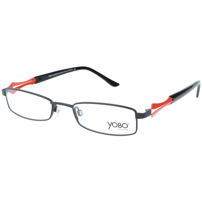 Sportliche Metall - Brillenfassung YOBO 9013 Col. 37 in Schwarz - Rot