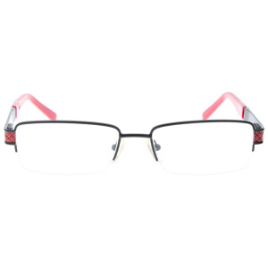 Brillenfassung 229 C mit Federscharnier in schwarz/ rot
