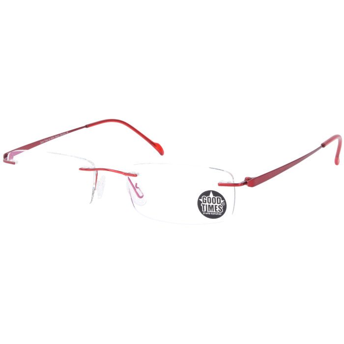 Leichte Metall - Brillenfassung BoDe 676 70 in Rot mit Federscharnier