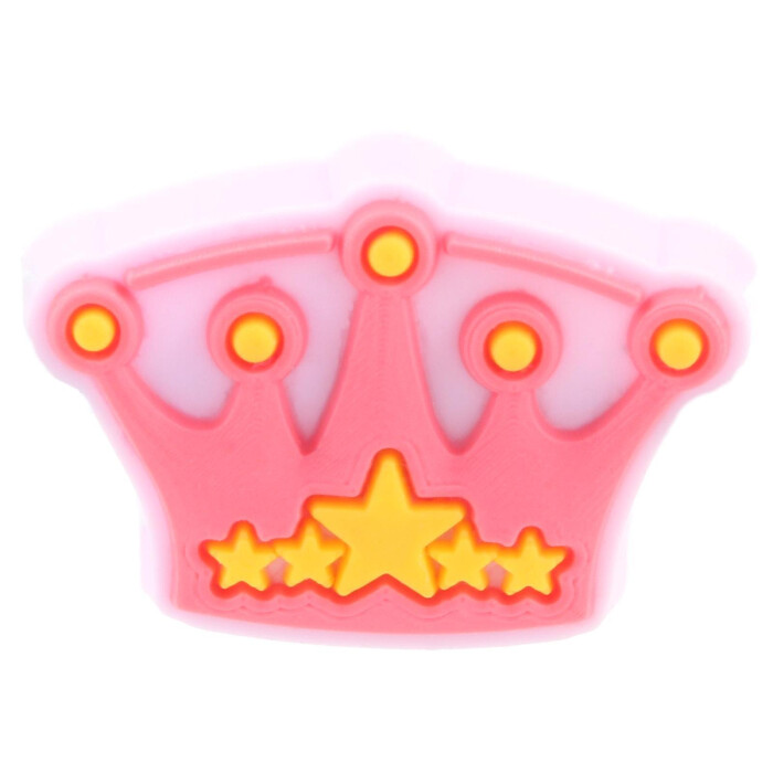 Niedliche Schmuck - Charms "BLINX" aus 3D - Softgummi als Accessoires für Brillenbügel Krone Pink