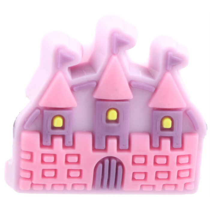 Niedliche Schmuck - Charms "BLINX" aus 3D - Softgummi als Accessoires für Brillenbügel Schloss Rosa