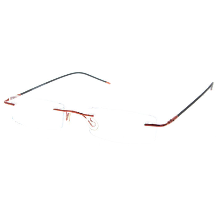 Filigrane Randlos - Brillenfassung SUNOPTIC  SO 544D 49/18-135 in Rot/Schwarz
