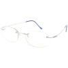 Schlichte Randlos - Brillenfassung Dupont D545-00-6051 in Silber / Blau