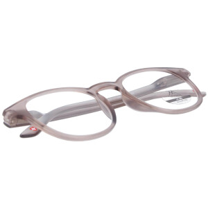 Extra flache Lesebrille MR52 aus Kunststoff mit Federscharnier und Etui in Beige + 2,50 dpt