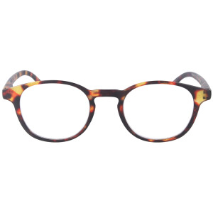 Extra flache Lesebrille MR52 aus Kunststoff mit Federscharnier und Etui in Havanna + 1,00 dpt