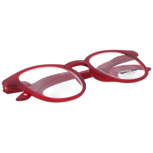 Extra flache Lesebrille MR52 aus Kunststoff mit Federscharnier und Etui in Rot + 3,50 dpt