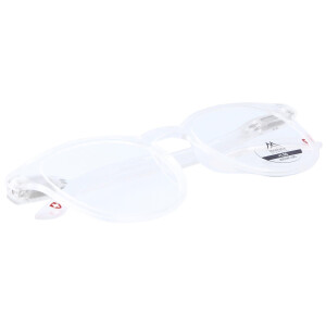 Extra flache Kunststoff-Lesebrille MR52 mit Federscharnier und Etui in Transparent + 1,00 dpt