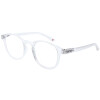 Extra flache Kunststoff-Lesebrille MR52 mit Federscharnier und Etui in Transparent + 1,00 dpt