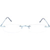Klassische Randlos - Lesebrille OR17 aus Metall mit Etui in Blau + 3,00 dpt