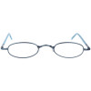 Schlichte, schmale Metall - Lesebrille OR5 mit Federscharnier in Blau + 2,50 dpt