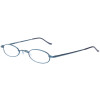 Schlichte, schmale Metall - Lesebrille OR5 mit Federscharnier in Blau + 3,00 dpt