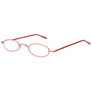 Schlichte, schmale Metall - Lesebrille OR5 mit Federscharnier in Rot + 2,00 dpt