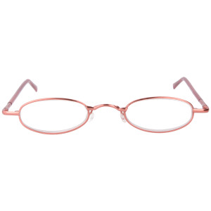 Schlichte, schmale Metall - Lesebrille OR5 mit Federscharnier in Rot + 2,50 dpt