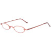 Schlichte, schmale Metall - Lesebrille OR5 mit Federscharnier in Rot + 3,50 dpt